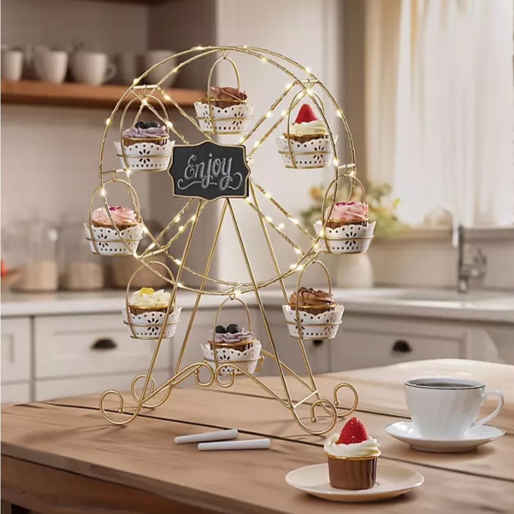 Gold Ferris Wheel Cupcake Stand - Dessert Display